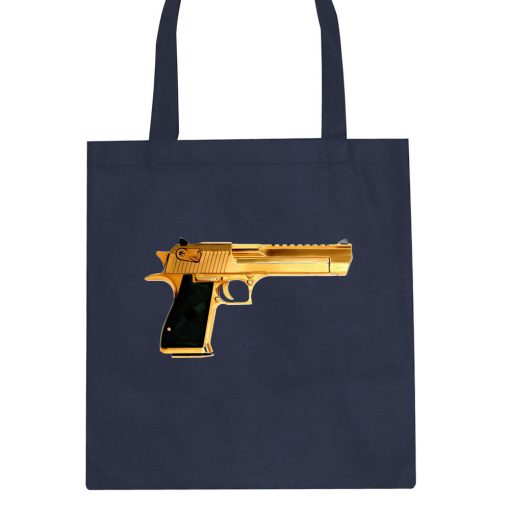 Gold Gun 9mm Revolver Chrome 45 Tote Bag - Image 2