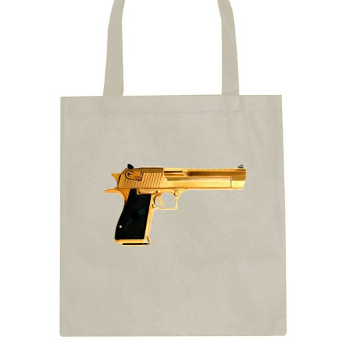 Gold Gun 9mm Revolver Chrome 45 Tote Bag - Image 3