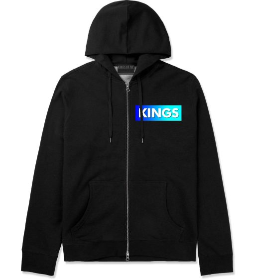 Kings Blue Gradient Zip Up Hoodie Hoody
