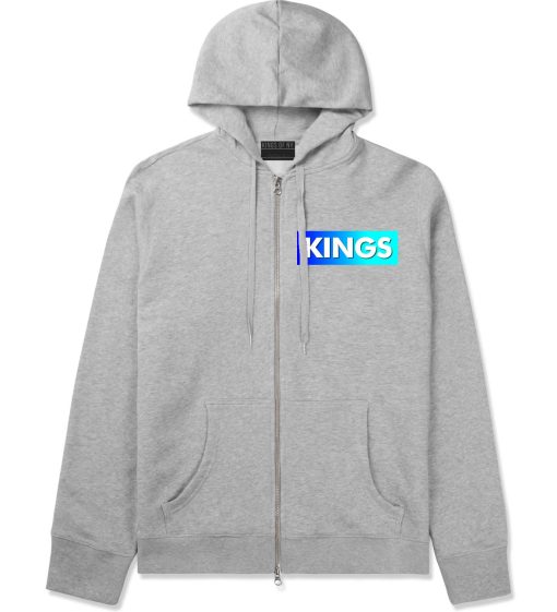 Kings Blue Gradient Zip Up Hoodie Hoody - Image 2