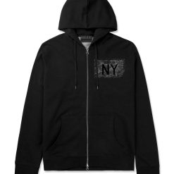 Kings Of NY Granite Print Zip Up Hoodie Hoody