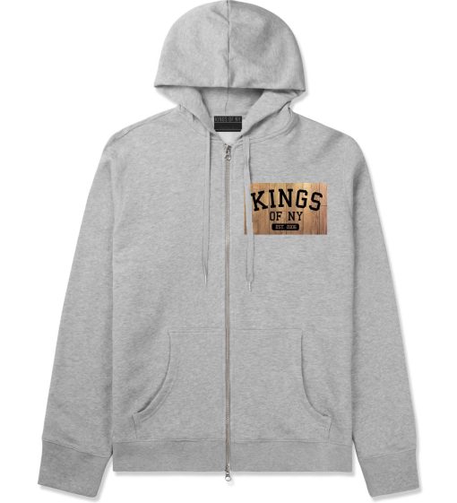Kings Of NY Hardwood Basketball Logo Zip Up Hoodie Hoody - Image 2