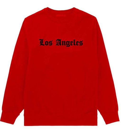 Los Angeles La Old English Mens Crewneck Sweatshirt - Image 2
