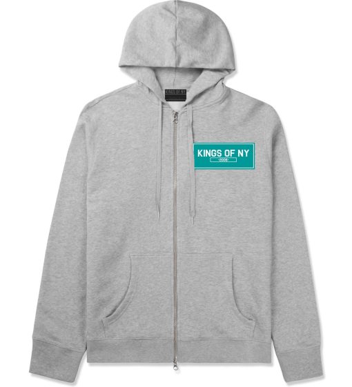 Kings Of NY 2006 FALL15 Blue Logo Zip Up Hoodie Hoody - Image 2