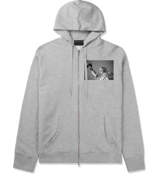 Statue Of Liberty Pixelated Zip Up Hoodie Hoody - Image 2