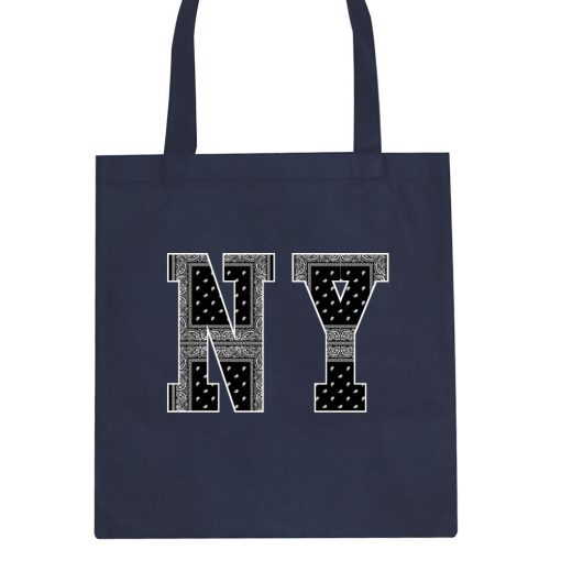 NY Bandana Print New York Black Flag Tote Bag - Image 2