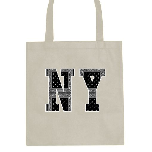 NY Bandana Print New York Black Flag Tote Bag - Image 3