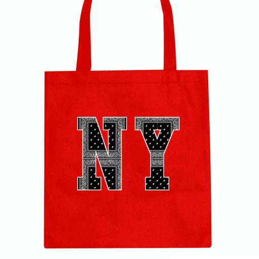 NY Bandana Print New York Black Flag Tote Bag - Image 4