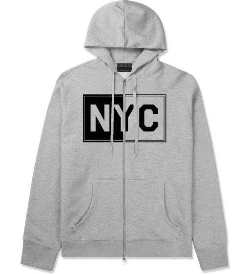 NYC Rectangle New York City Zip Up Hoodie - Image 2