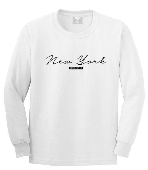 New York Script Typography Long Sleeve T-Shirt - Image 3