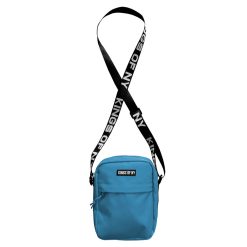 Teal Blue Logo Mens Shoulder Bag