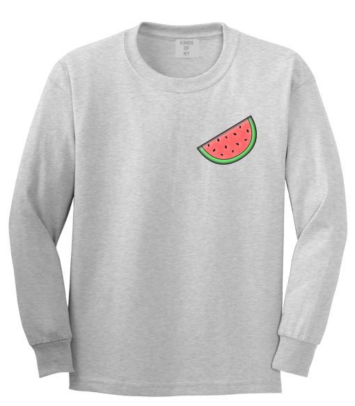 Watermelon Meme Chest Long Sleeve T-Shirt - Image 3