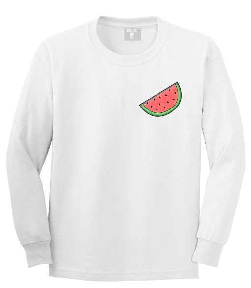 Watermelon Meme Chest Long Sleeve T-Shirt - Image 2