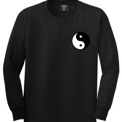 Yin and Yang Chest Graphic Long Sleeve T-Shirt